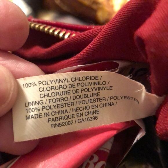 Liz Claiborne Dark Red Candy Apple Faux Leather Hobo Purse - Picture 15 of 16